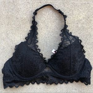 Victoria Secret Black Lace Padded Bralette Medium
